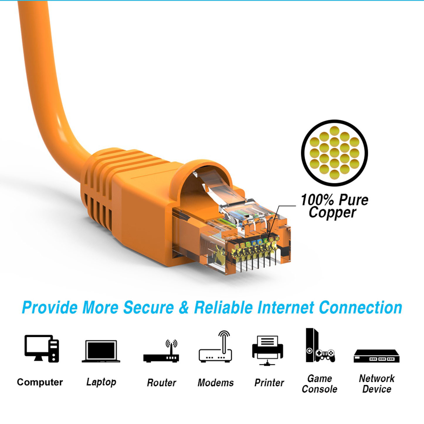 A connector is on display to show it can work with different devices.